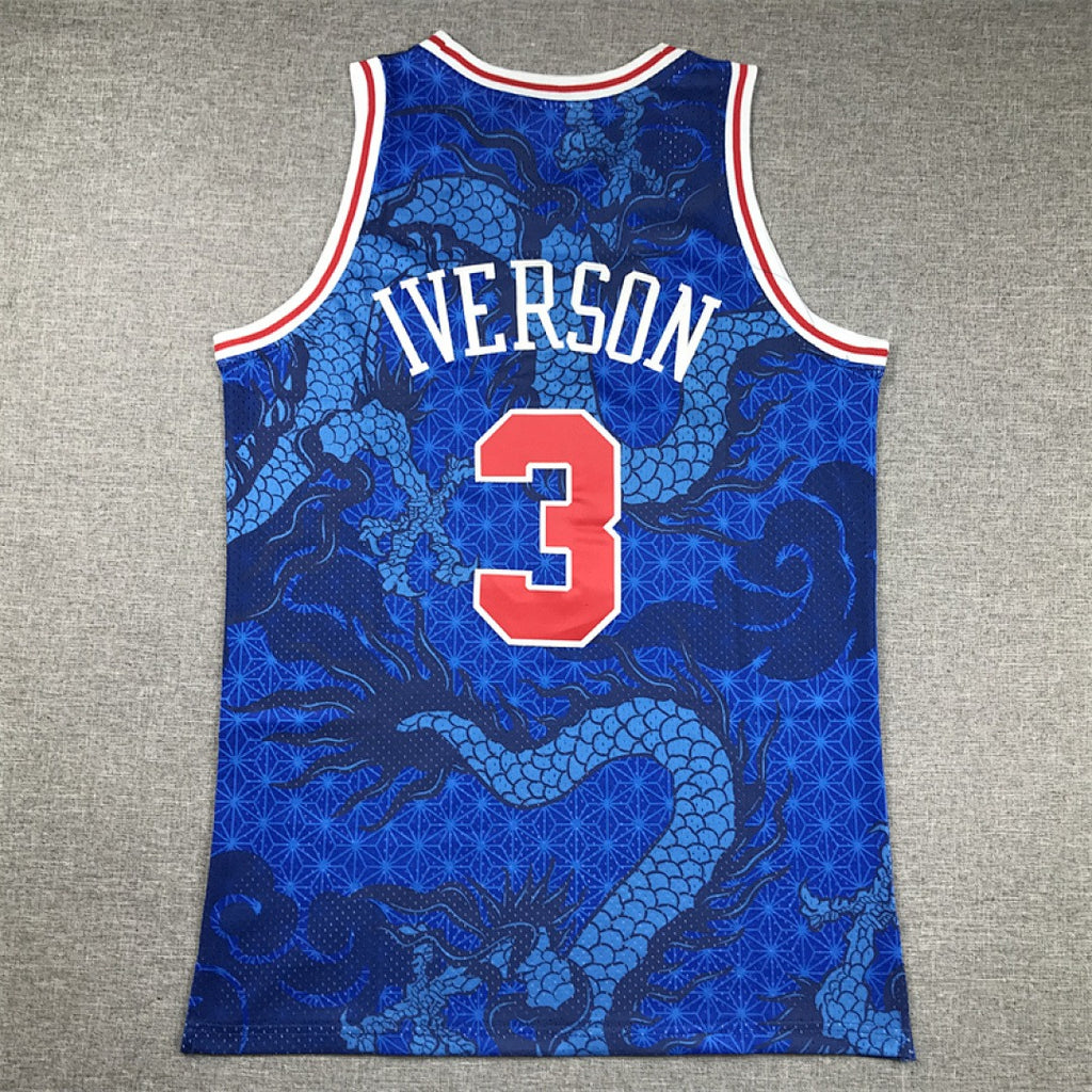 Philadelphia 76ers Allen Iverson #3 NBA Retro Embroidered Jersey – Sizes S-XXXL