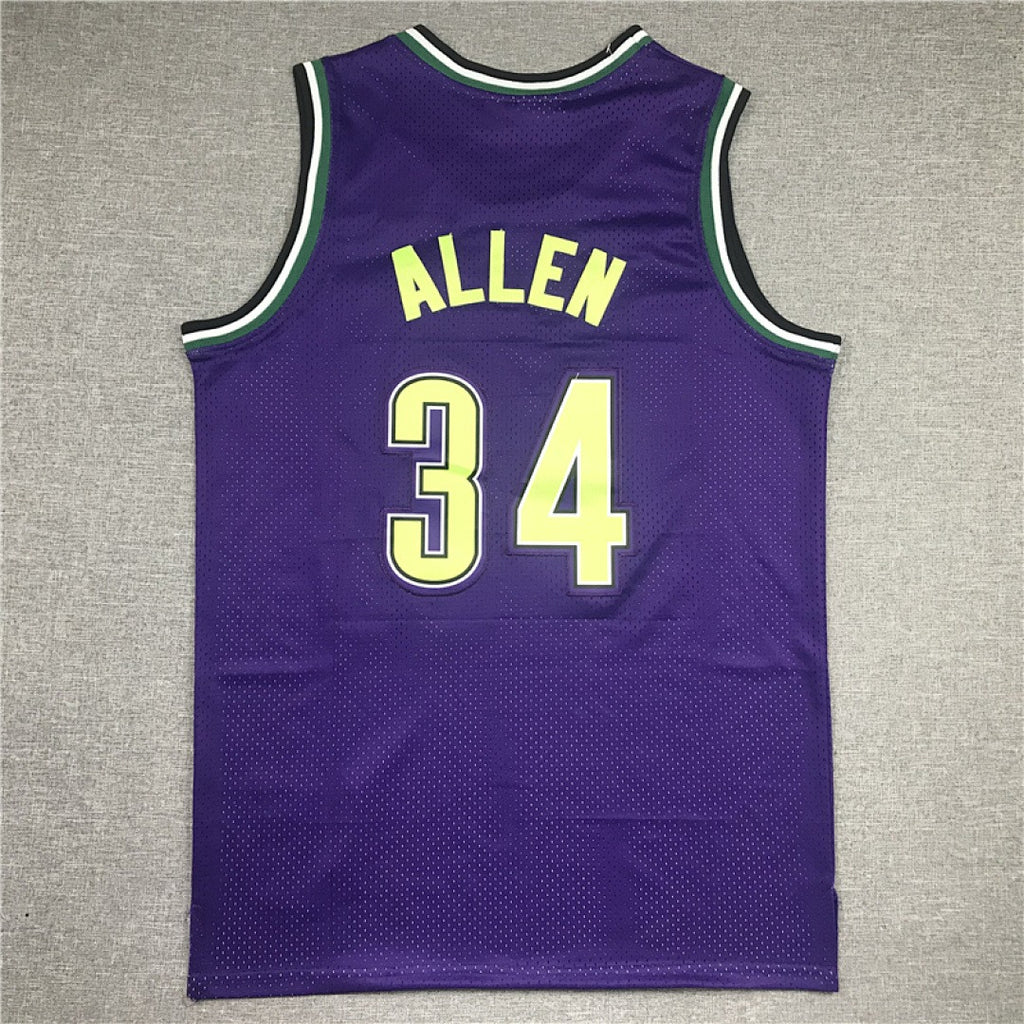 Milwaukee Bucks #34 Ray Allen Retro NBA Jersey – Sizes S–XXXL