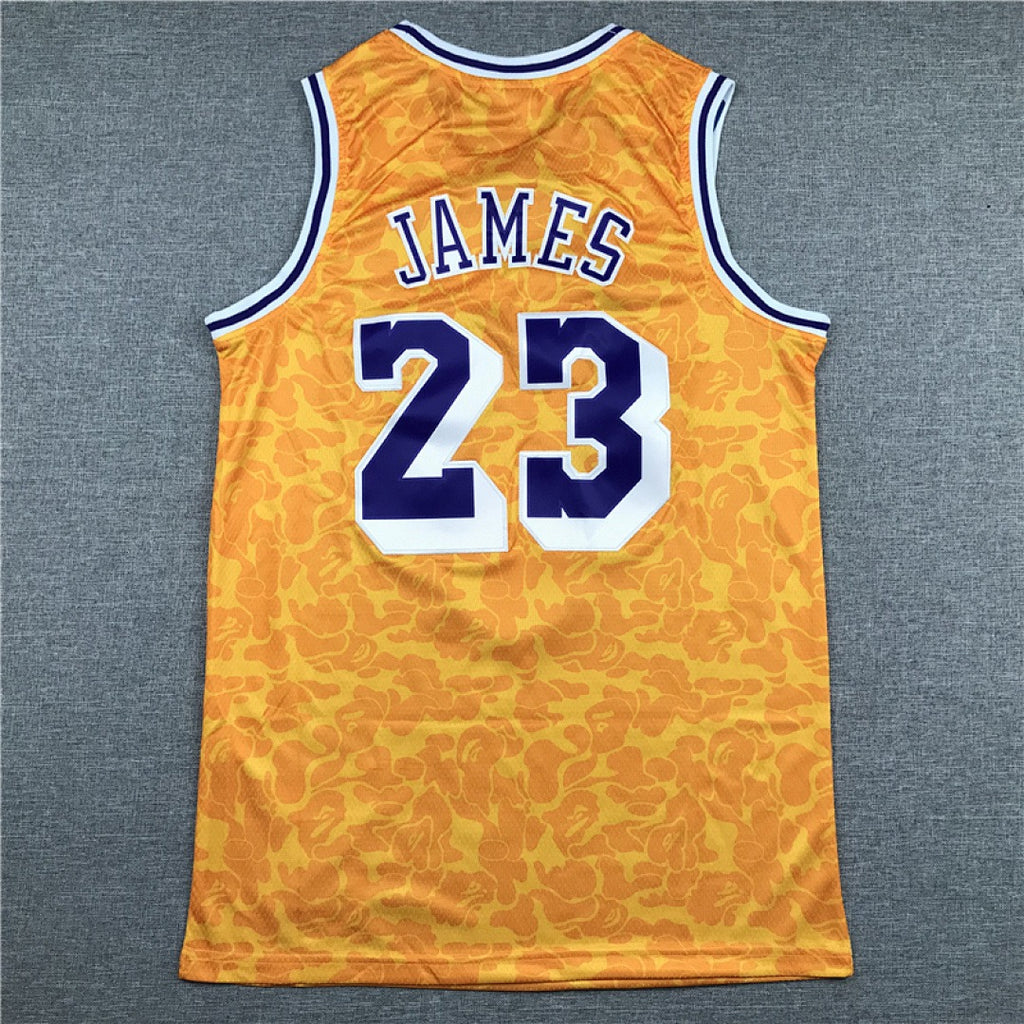 Los Angeles Lakers LeBron James #23 NBA Retro Collaboration Embroidered Jersey – Sizes S-XXXL