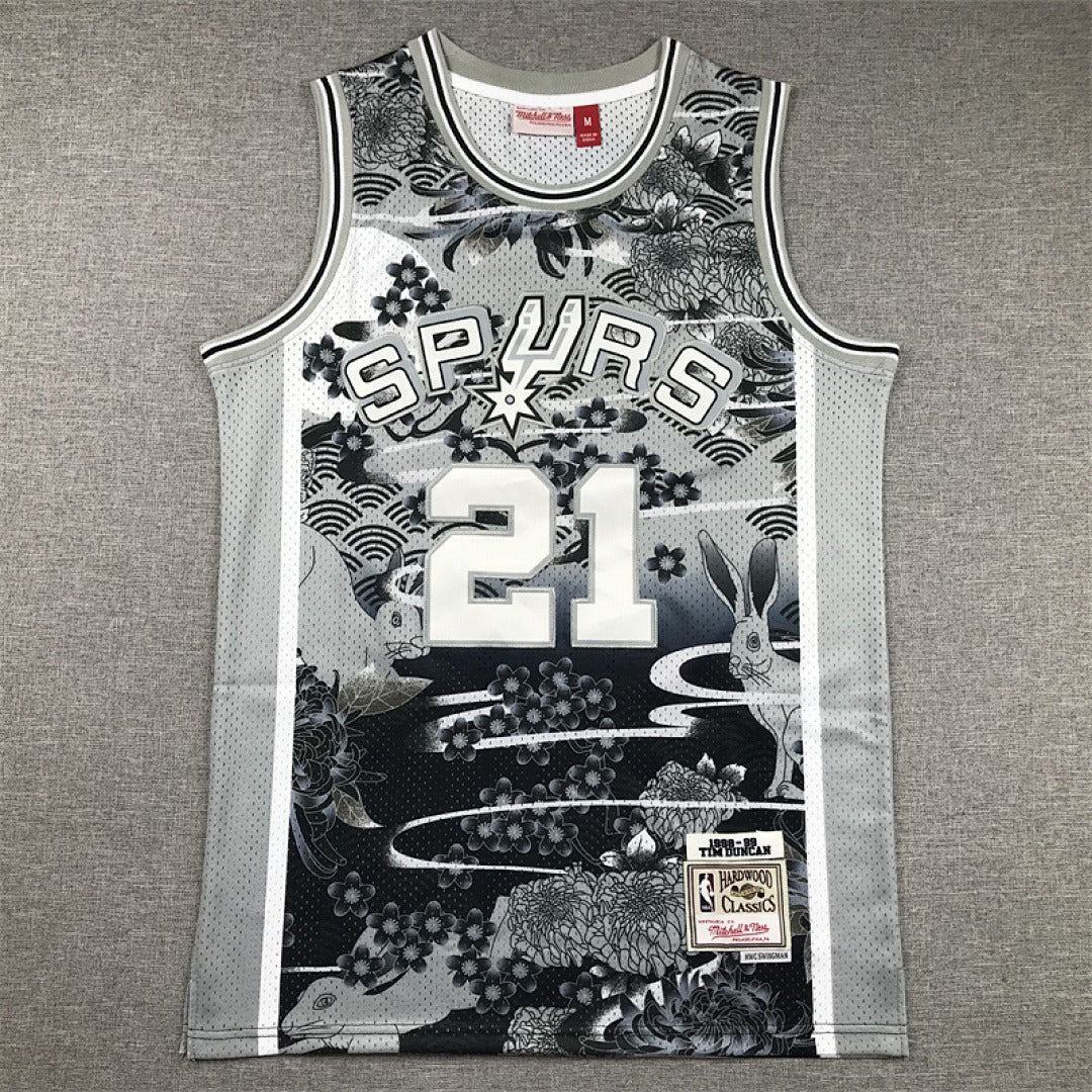 NBA retro version of San Antonio Spurs #21 Duncan jersey