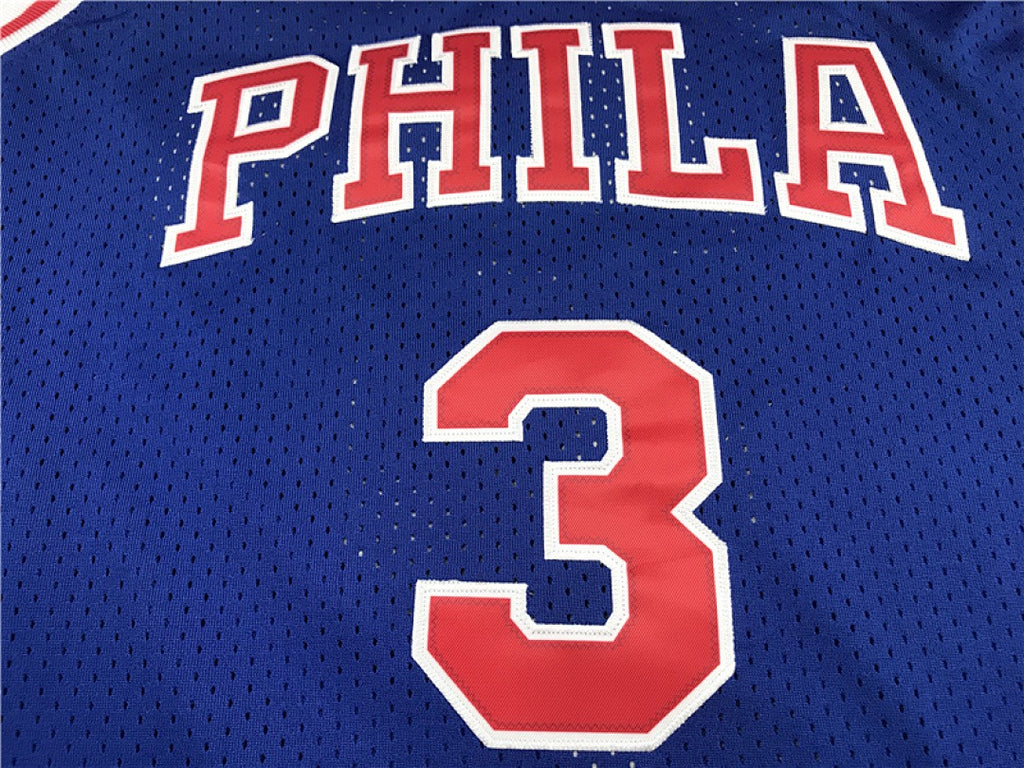 Philadelphia 76ers Allen Iverson #3 Retro 10th Anniversary Embroidered Jersey – Sizes S-XXXL