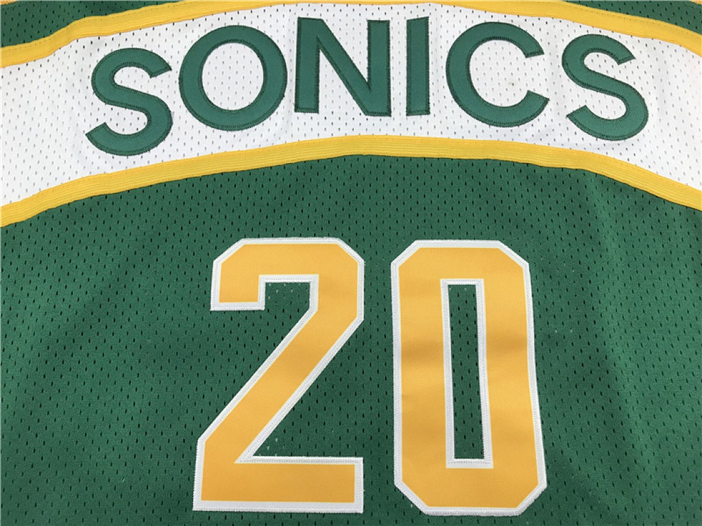 Seattle SuperSonics Gary Payton #20 NBA Retro Embroidered Jersey – Sizes S-XXXL