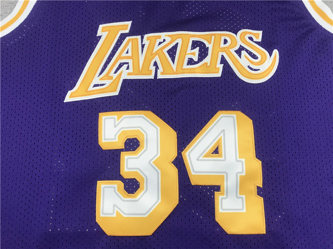 Shaquille O'Neal #34 Los Angeles Lakers NBA Retro Embroidered Jersey – Sizes S-XXXL