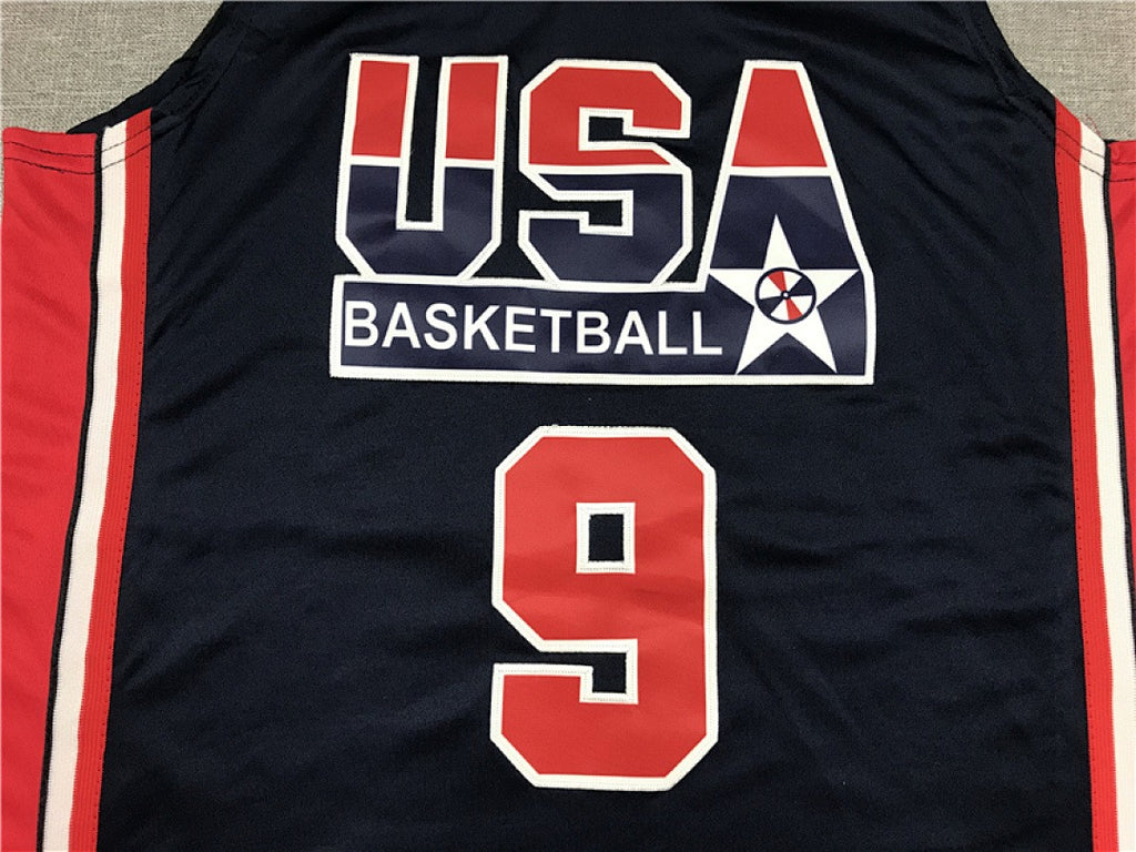 USA Basketball Dream Team #9 Jordan Retro Jersey – Sizes S–XXXL