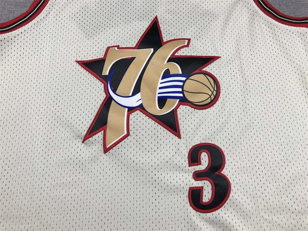 Philadelphia 76ers Allen Iverson #3 NBA Retro Embroidered Jersey – Sizes S-XXXL