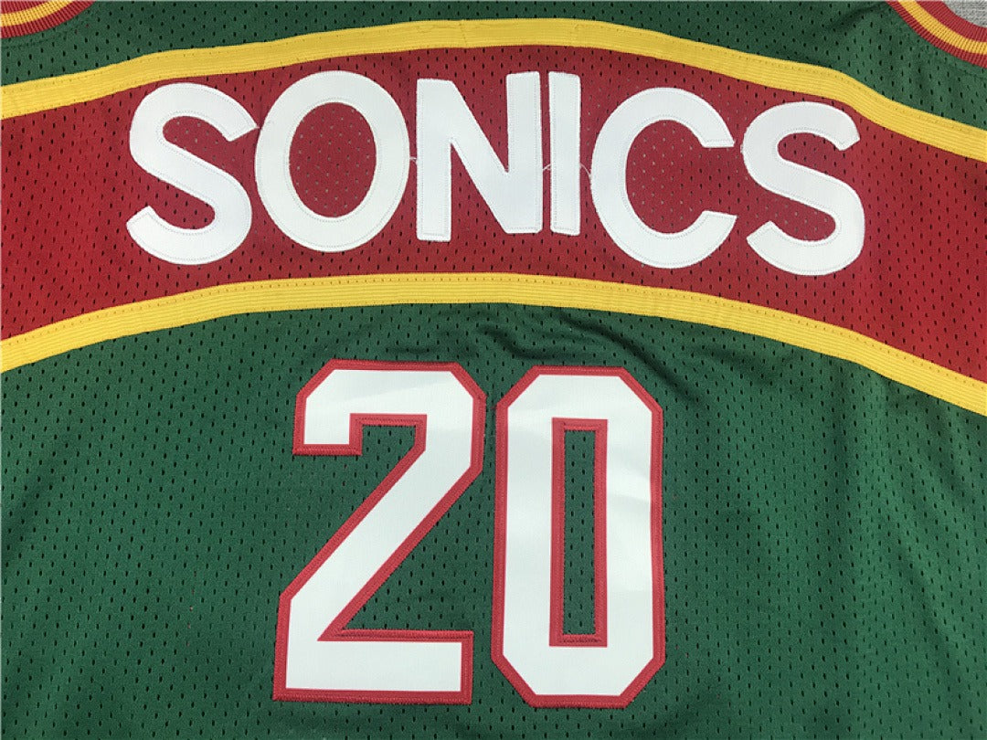 Seattle SuperSonics Gary Payton #20 NBA Retro Embroidered Jersey – Sizes S-XXXL