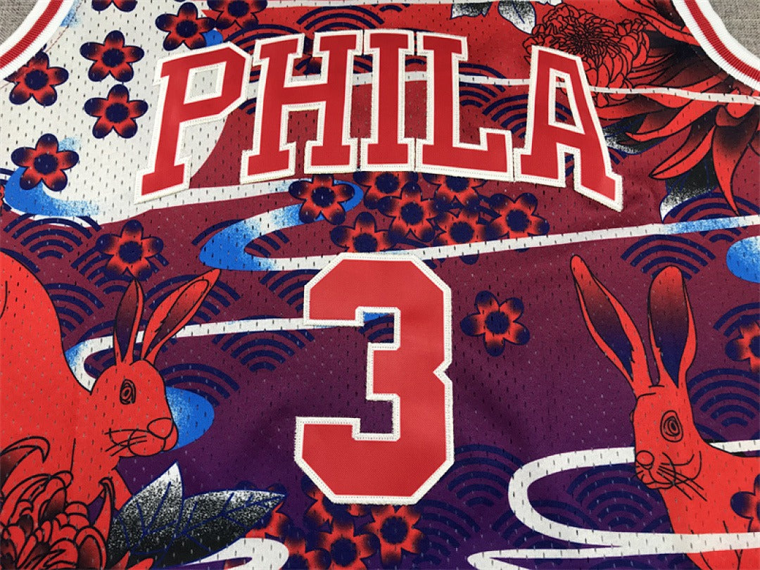 NBA retro version of the Philadelphia 76ers #3 Allen Iverson jersey.