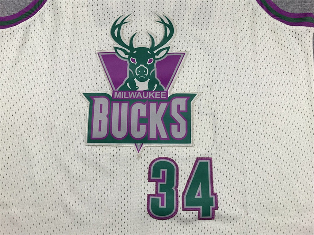 Milwaukee Bucks #34 Ray Allen Retro NBA Jersey – Sizes S–XXXL