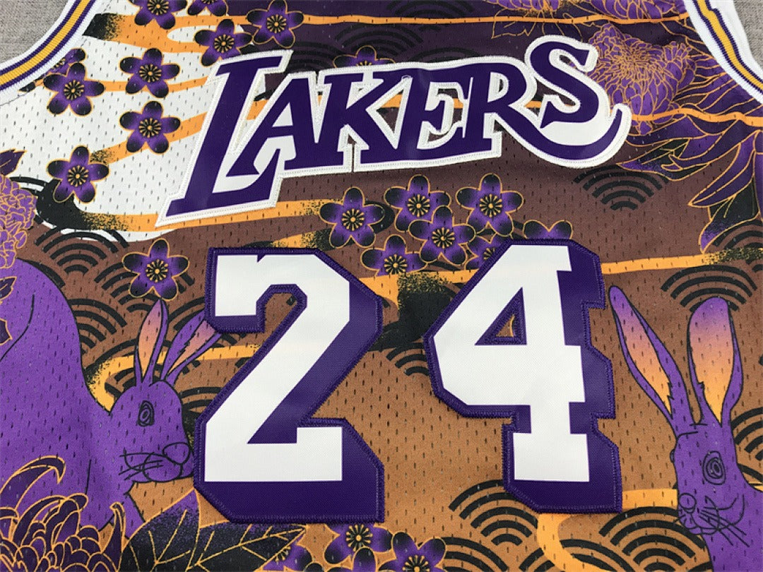 NBA retro version of the Los Angeles Lakers #24 Kobe Bryant jersey