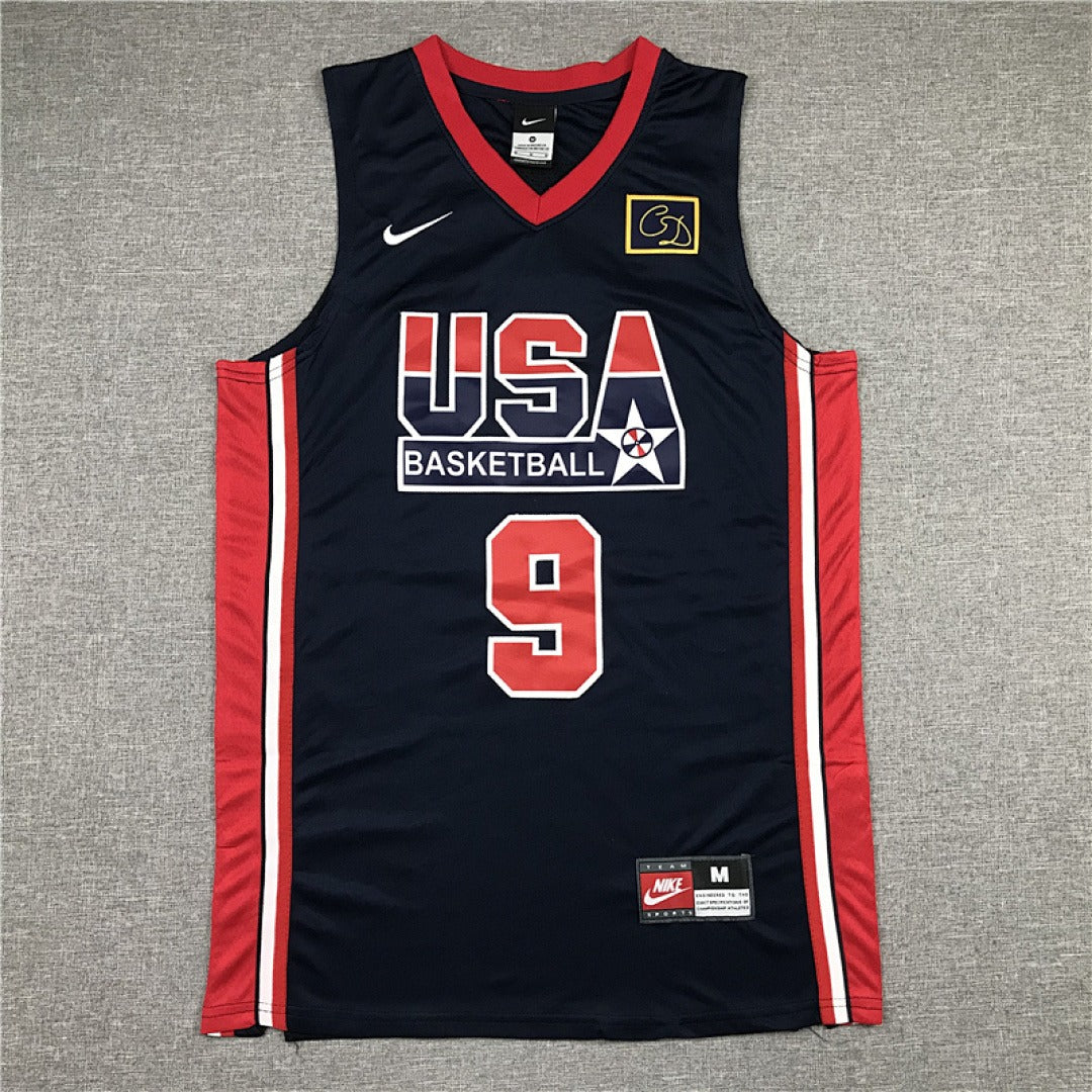 USA Basketball Dream Team #9 Jordan Retro Jersey – Sizes S–XXXL