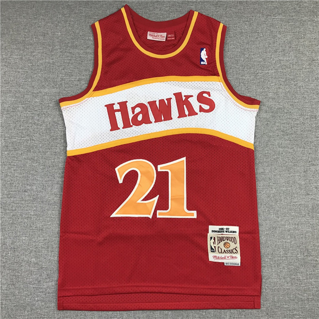 Dominique Wilkins #21 Atlanta Hawks Retro NBA Jersey – Sizes S–XXXL