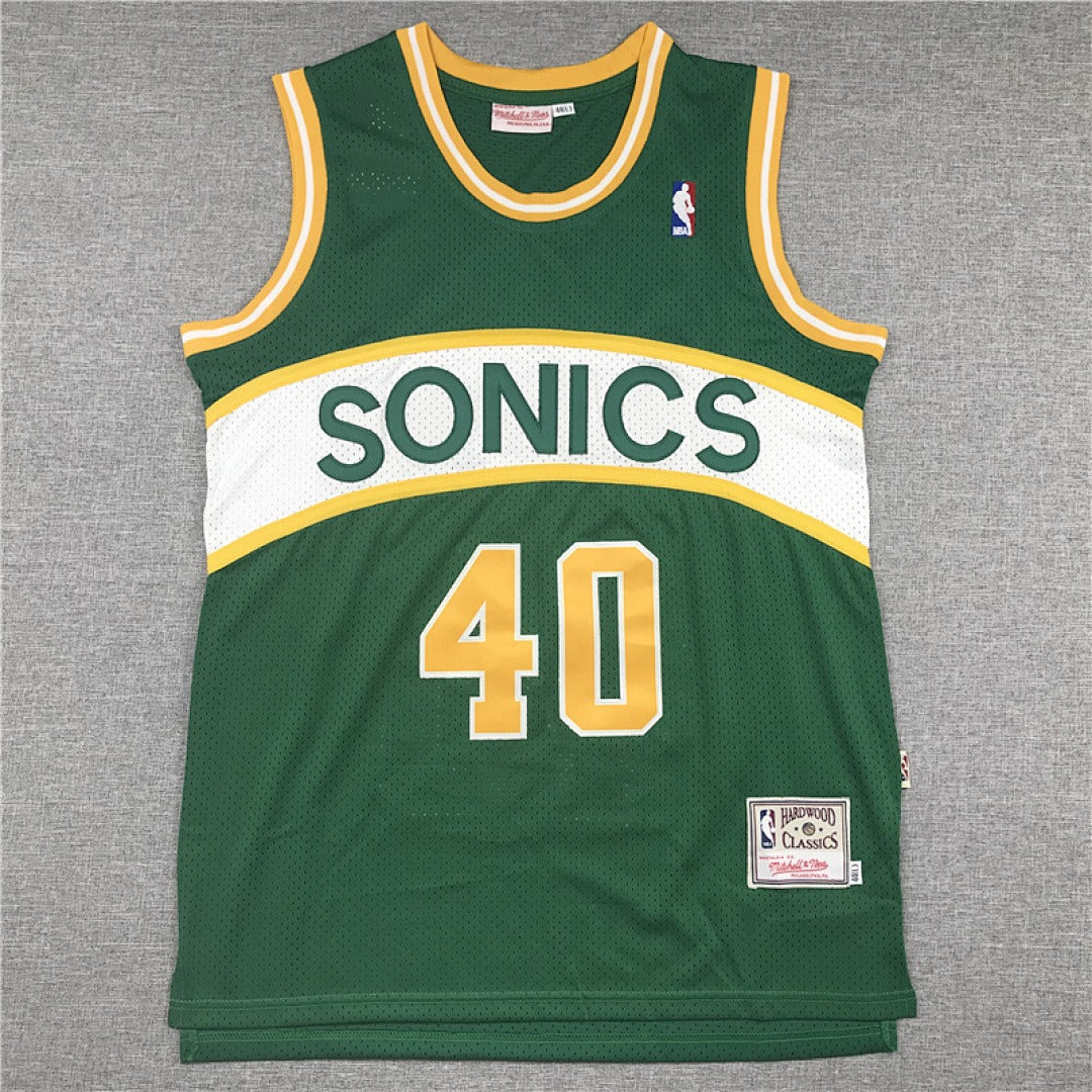 Shawn Kemp #40 Seattle SuperSonics Retro Embroidered Jersey – Sizes S-XXXL