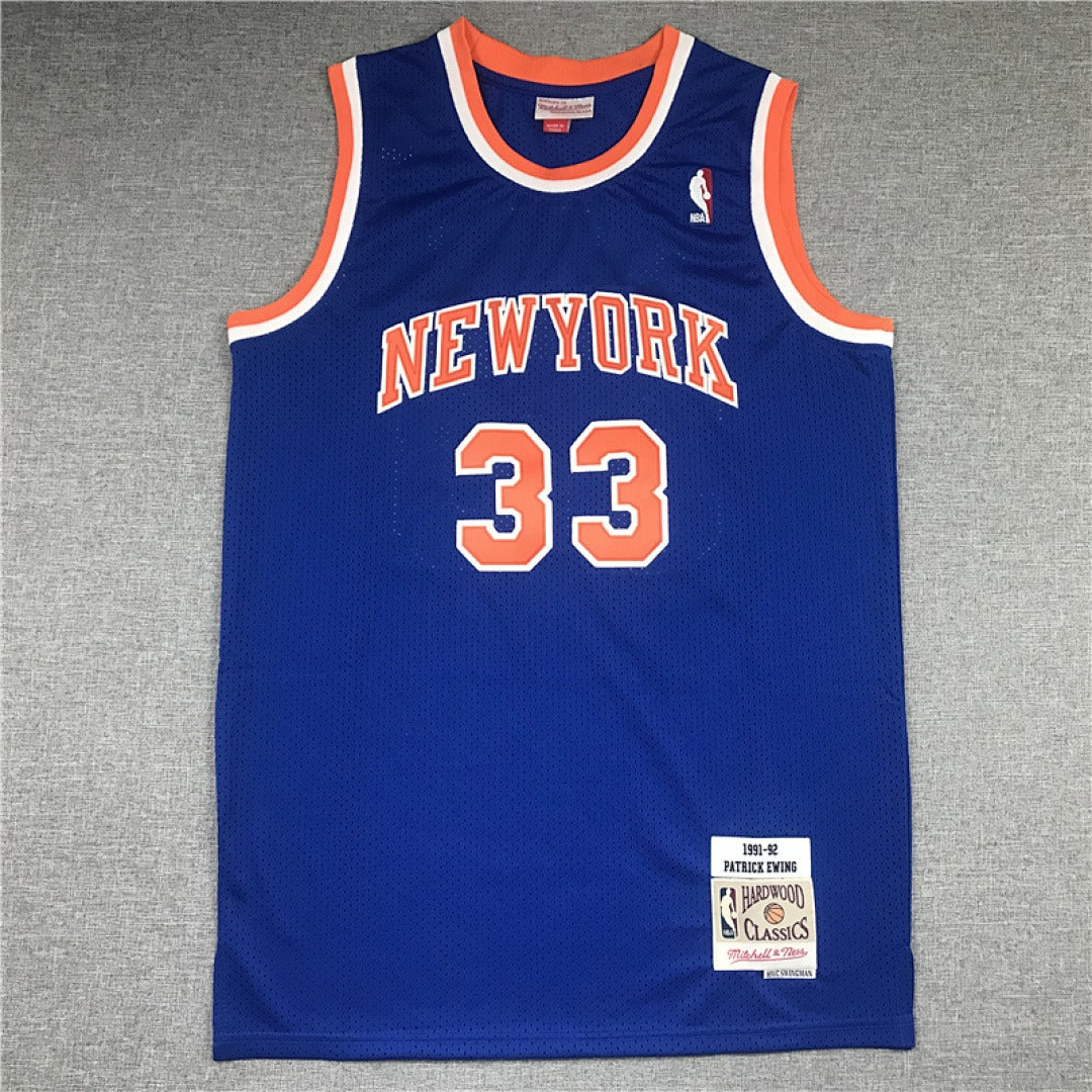 New York Knicks #33 Patrick Ewing Retro NBA Jersey – Sizes S–XXXL