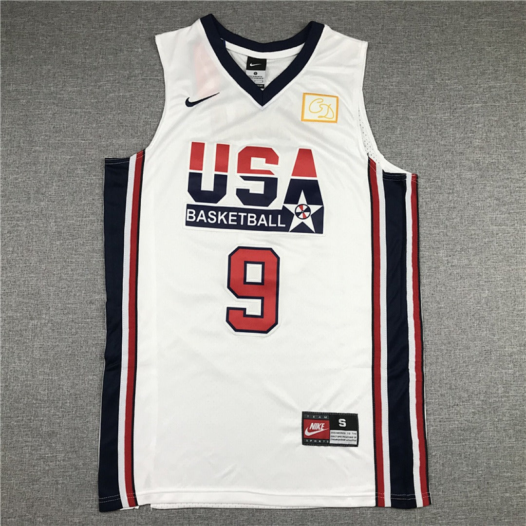 USA Basketball Dream Team #9 Jordan Retro Jersey – Sizes S–XXXL