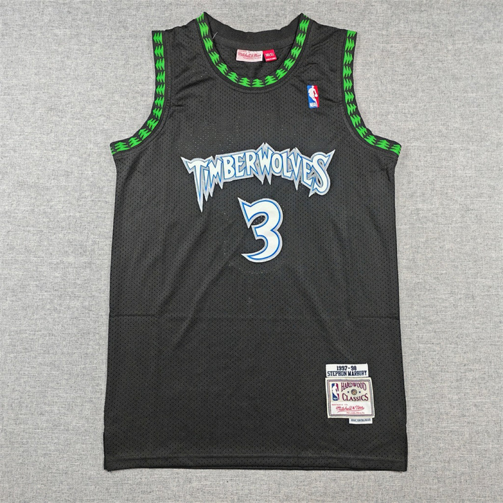 Minnesota Timberwolves #3 Stephon Marbury Retro NBA Jersey – Sizes S–XXXL
