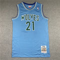 Minnesota Timberwolves Kevin Garnett #21 1995-96 NBA Retro Embroidered Jersey – Sizes S-XXXL