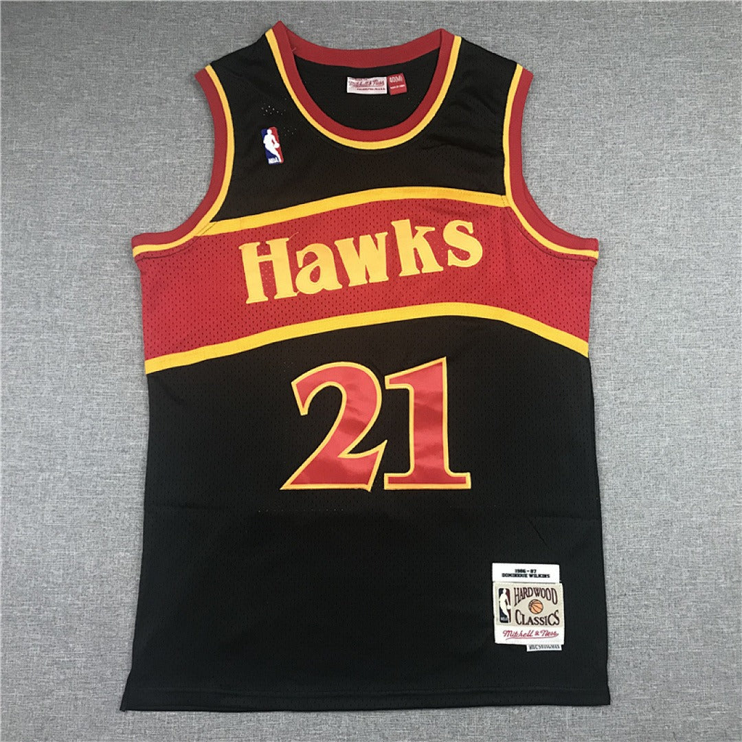 Dominique Wilkins #21 Atlanta Hawks Retro NBA Jersey – Sizes S–XXXL