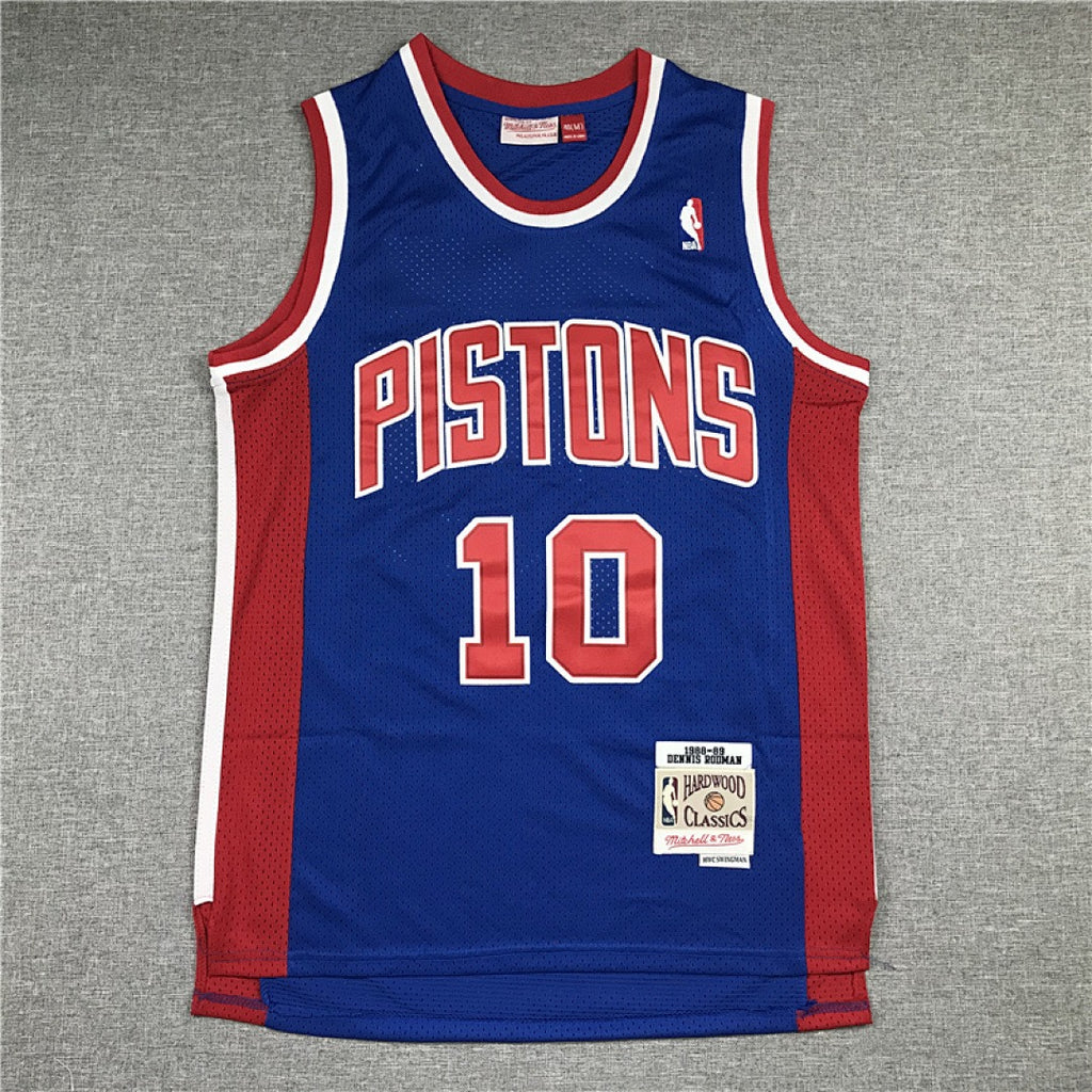 Dennis Rodman #10 Detroit Pistons NBA Retro Embroidered Jersey – Sizes S-XXXL