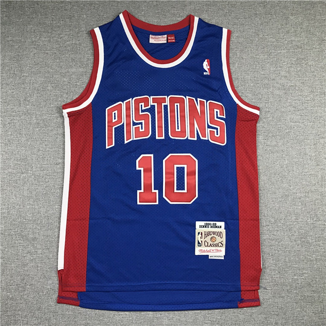 Dennis Rodman #10 Detroit Pistons NBA Retro Embroidered Jersey – Sizes S-XXXL
