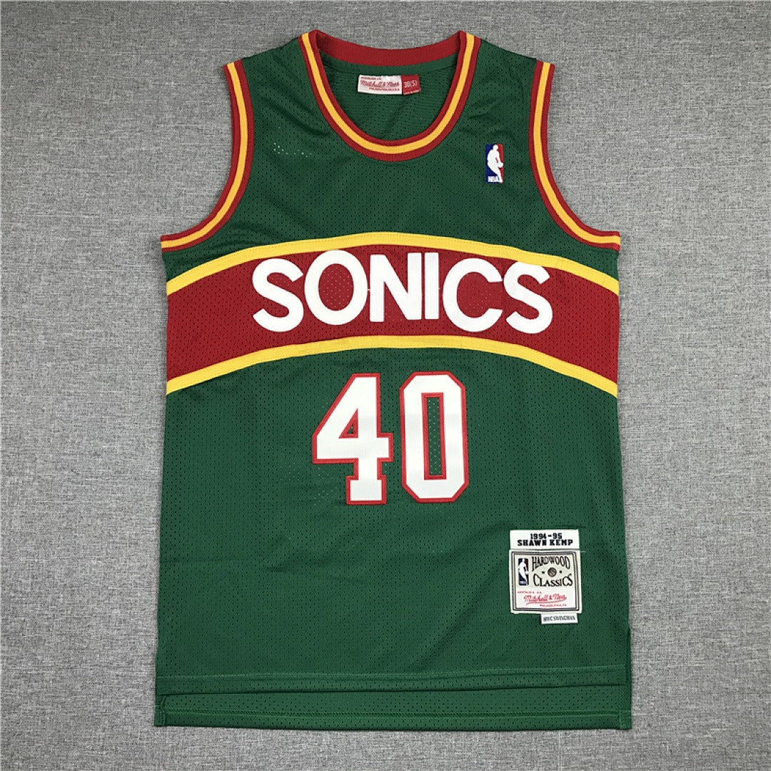 Shawn Kemp #40 Seattle SuperSonics Retro Embroidered Jersey – Sizes S-XXXL