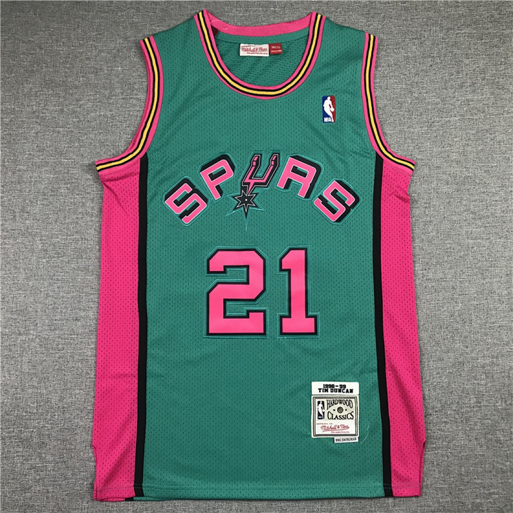 Tim Duncan #21 San Antonio Spurs Retro NBA Jersey – Sizes S–XXXL