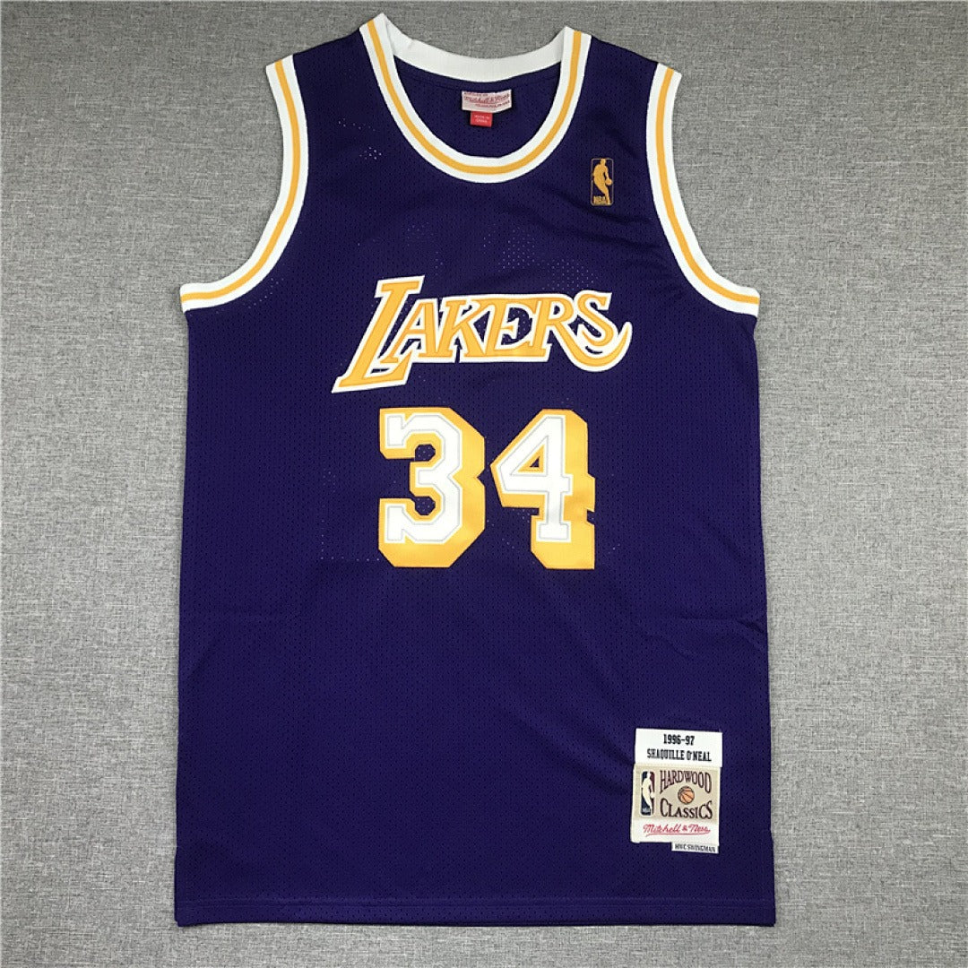 Shaquille O'Neal #34 Los Angeles Lakers NBA Retro Embroidered Jersey – Sizes S-XXXL