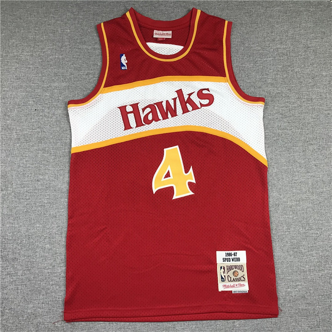 Spud Webb #4 Atlanta Hawks Retro NBA Jersey – Sizes S–XXXL