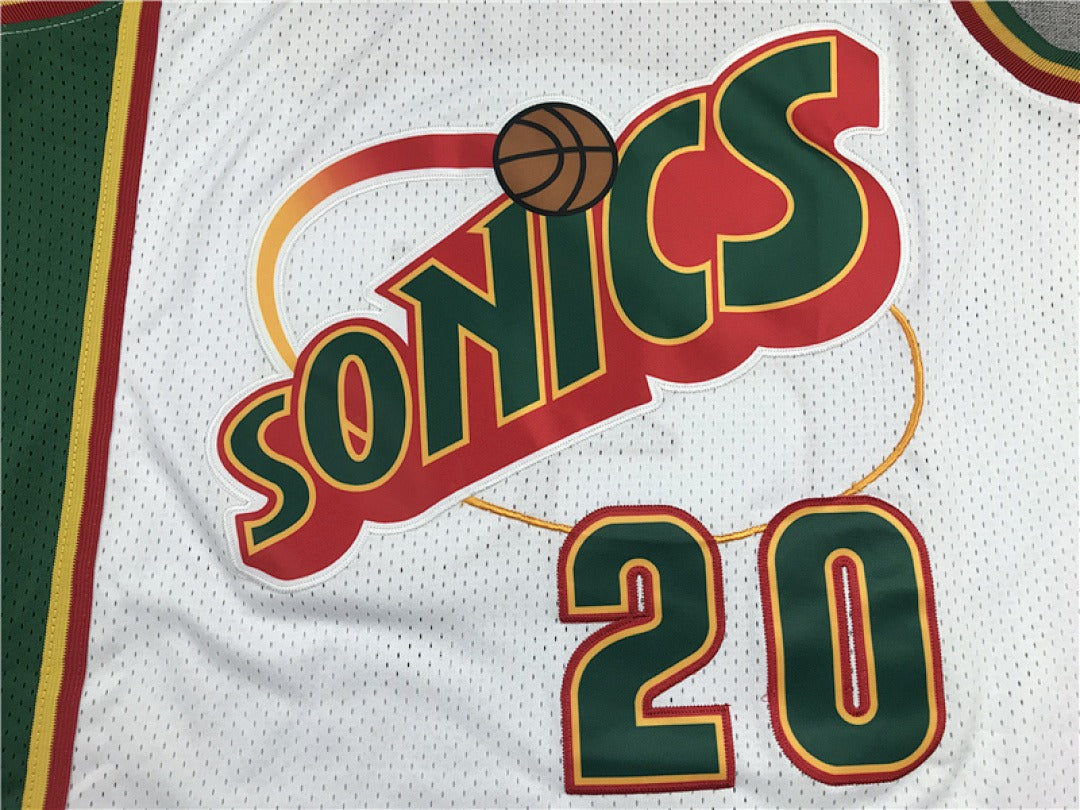 Seattle SuperSonics Gary Payton #20 NBA Retro Embroidered Jersey – Sizes S-XXXL