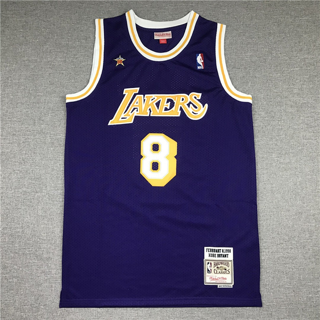 Los Angeles Lakers Kobe Bryant #8 1998 NBA All-Star Game Retro Embroidered Jersey – Sizes S-XXXL